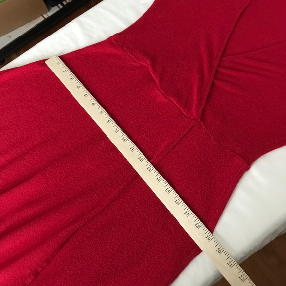 TORRID Red Dress Surplice Neck Faux Wrap Knit Midi Women’s Size Large - 12 - Picture 14 of 16